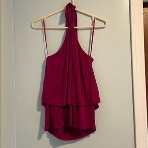 NY&Co. Purple halter tiered top; NWOT.